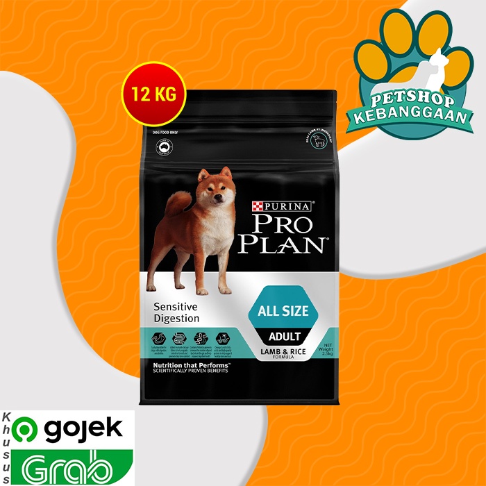 GOSEND Makanan Anjing Pro Plan Medium Adult Sensitive Digestion 12kg