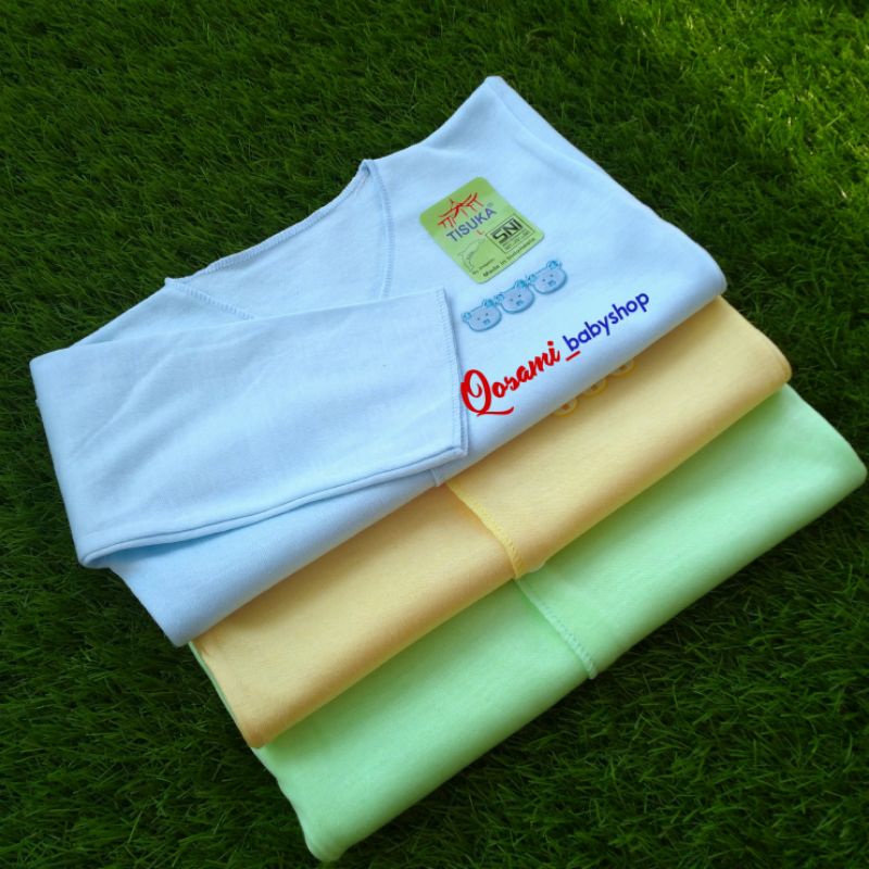 DOLPHIN 3 pcs Baju Kancing Panjang Bayi  Polos SNI