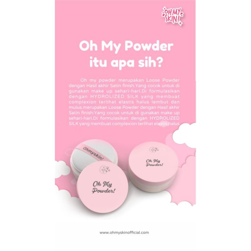 Oh My Powder Ohmyskin! Loose powder/ bedak tabur ohmyskin (Free Gift)