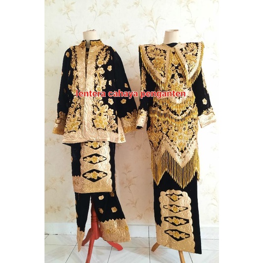 baju pengantin minang set baju anak daro warna hitam pakai adat padang