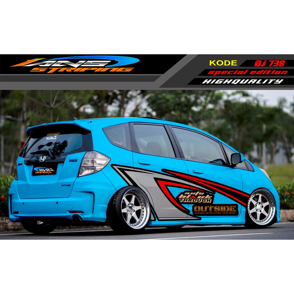 DECAL STICKER MOBIL HONDA BRIO AGYA JAZZ AVANZA YARIS / DECAL STICKER MOBIL JAZZ / STIKER MOBIL