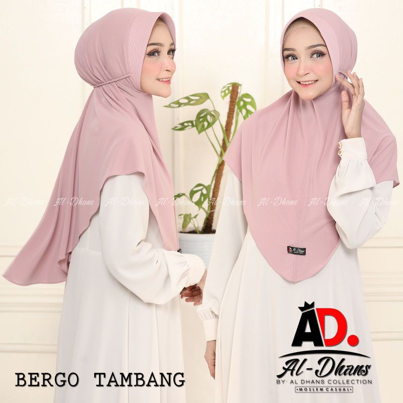 [Ori Aldhans]BERGO PET TAMBANG••hijab instan jersey••jilbab instan bergo ped tali kepang