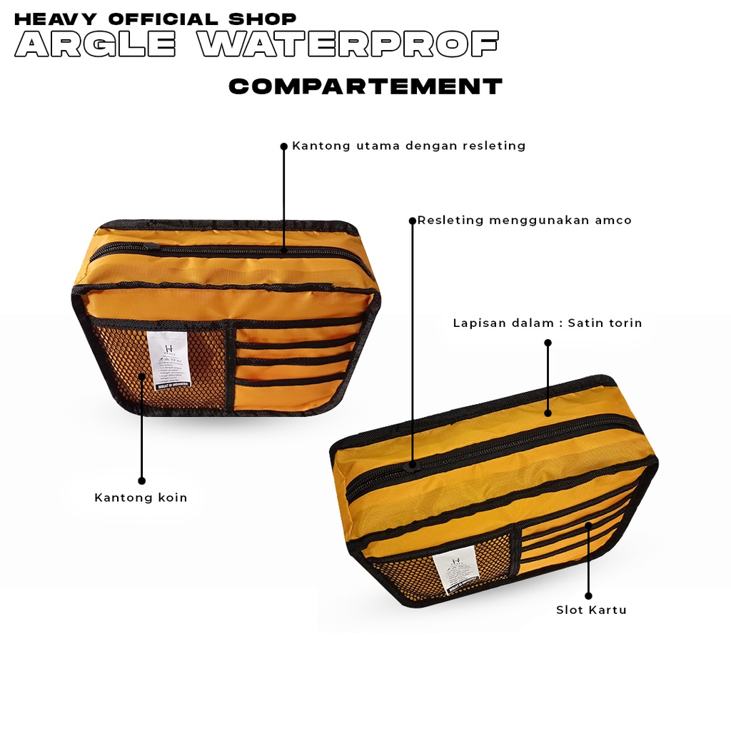 Tas Selempang Pria Heavy - Tas Slingbag Pria / Wanita - Slingbag Pria Heavy Waterproof - Heavy.bag Argle Series