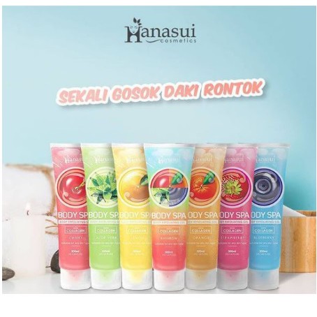 ✨SHASYA✨  HANASUI (✔️BPOM) BODY SPA EXFOLIATING GEL WITH COLLAGEN  ALOEVERA RAINBOW FOR ALL SKIN TYPE 300 ML BEST SELLER PRODUCT SEKALI GOSOK DAKI RONTOK