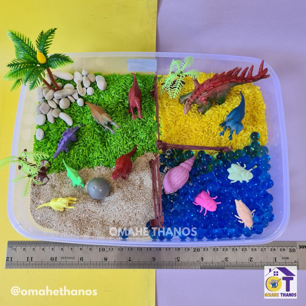 Jual SENSORY BIN LARGE JURASSIC PARK/MONTESSORI SENSORI PLAY/paket ...