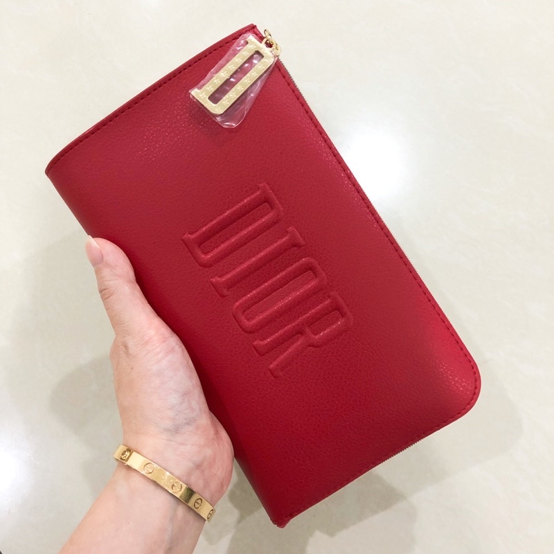 Dior Red Leather Pouch Gold Hardware [GHW]