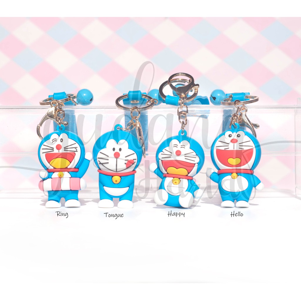 Gantungan Kunci Karakter Happy Kucing Biru Keychain Lucu GH 302238