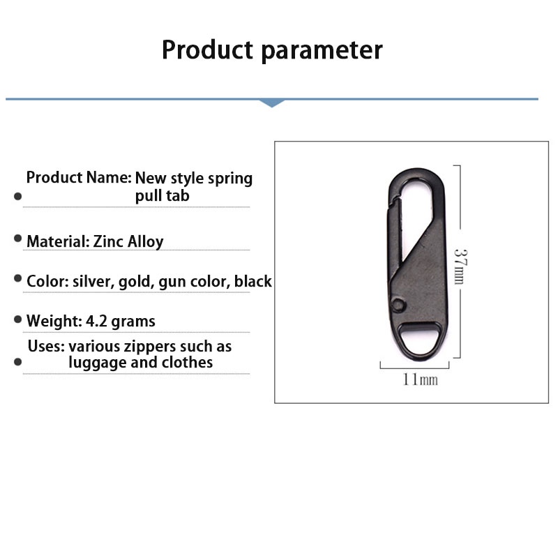 1 Buah Penarik Ritsleting Tab Tarik Yang Dapat Dilepas Logam Universal Aksesoris Mode-Won