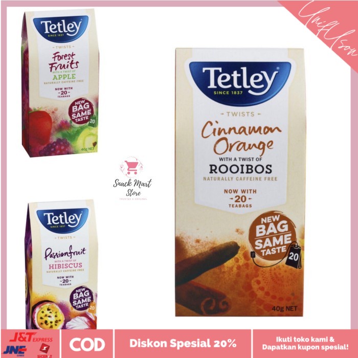 

⭐COD⭐ Tetley Cinnamon & Orange Rooibos Infusions Tea Bags 20 Pack Australia