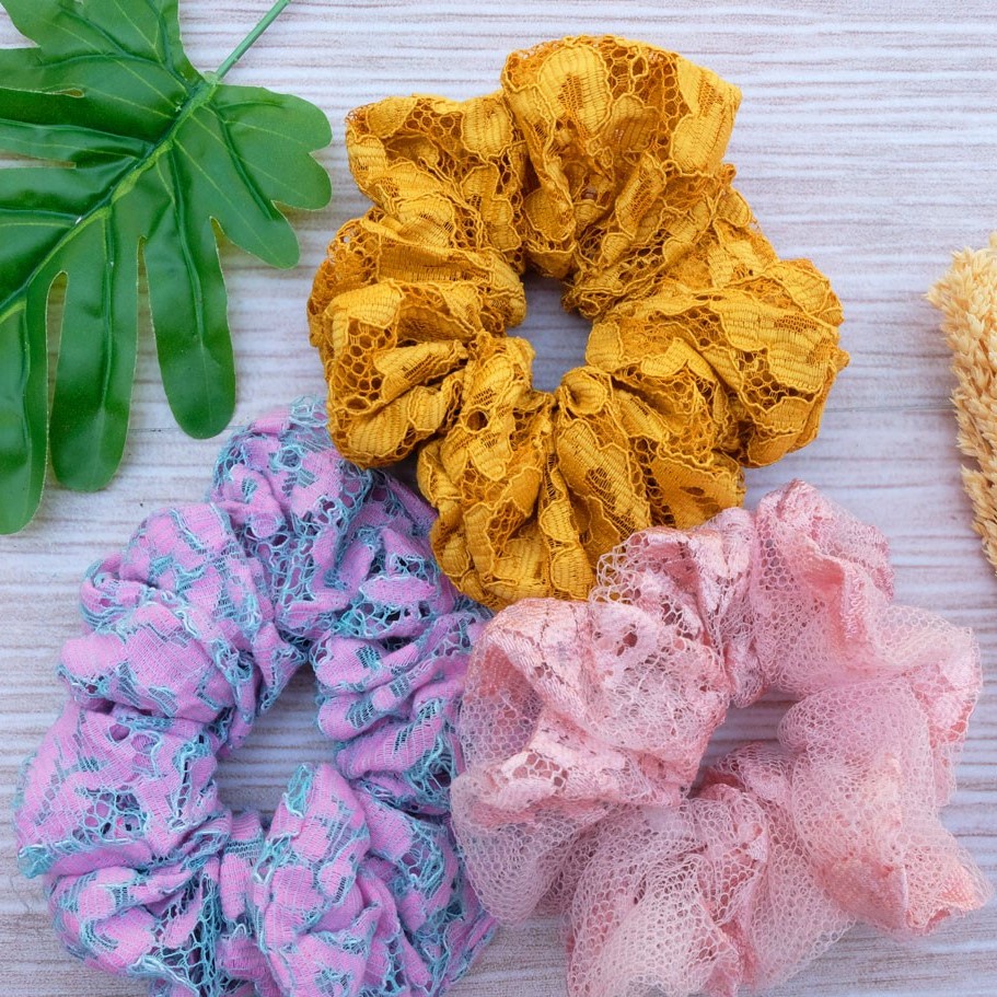 Senada Victory Scrunchie Rambut Renda Kunciran Renda Aksesoris Wanita