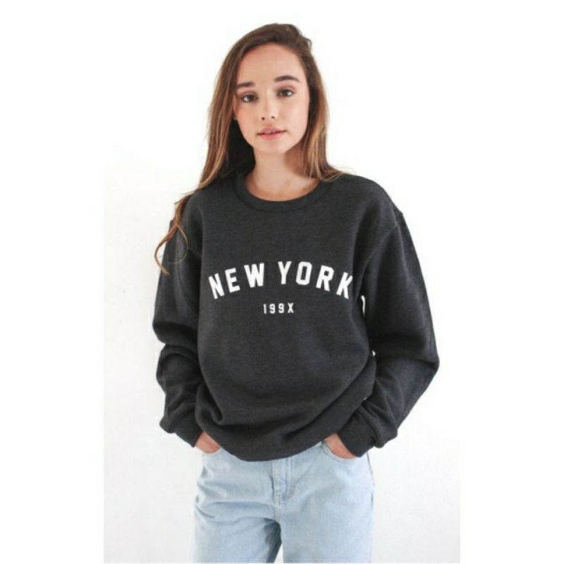 SWEATER_ID Basic sweater Crewneck Sweatshirt New York 199X Unisex