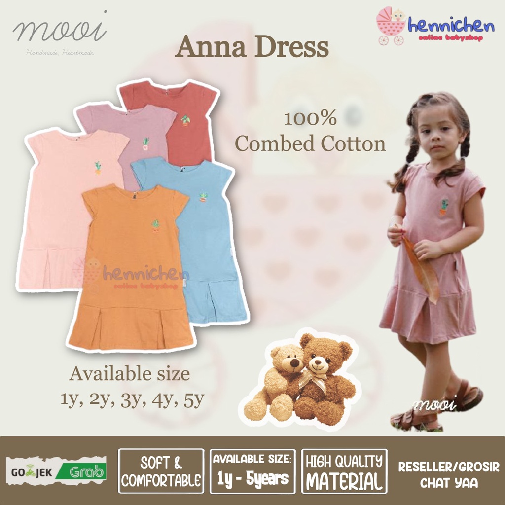 PROMO 7.7 CUCI GUDANG MOOI ANNA DRESS DRESS MOOI ANAK FASHION ANAK PEREMPUAN 1-5 TAHUN