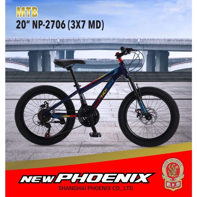 Sepeda Gunung MTB 20 Inch New Phoenix 21 Speed