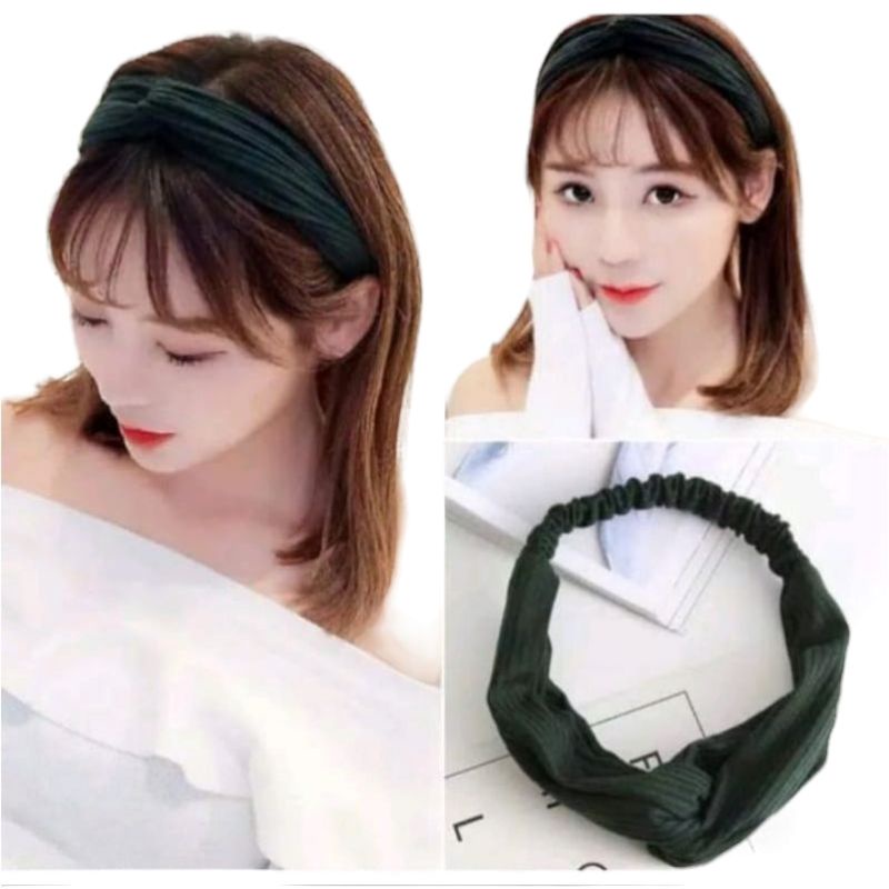 1Pcs Bandana Rambut Bandana Silang Gaya Korea