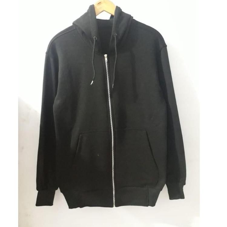 ziper polos hitam sleting besi M L XL XXL N6F4