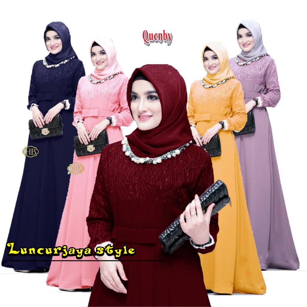 Baju Gamis Syari Syar I asdf Muslim Pesta Fashion Wanita Remaja Murah Terbaru Dress Polos 2021 2022-0