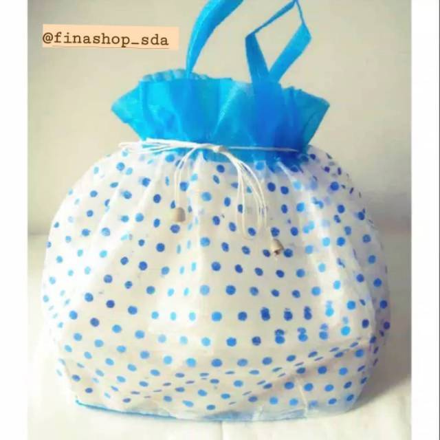 Tas hajatan serut tipis motif polkadot