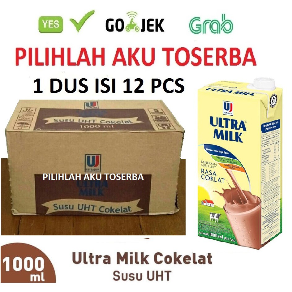 SUSU ULTRA COKELAT 1 LITER / ULTRA COKLAT 1000 ML - (1 DUS ISI 12)