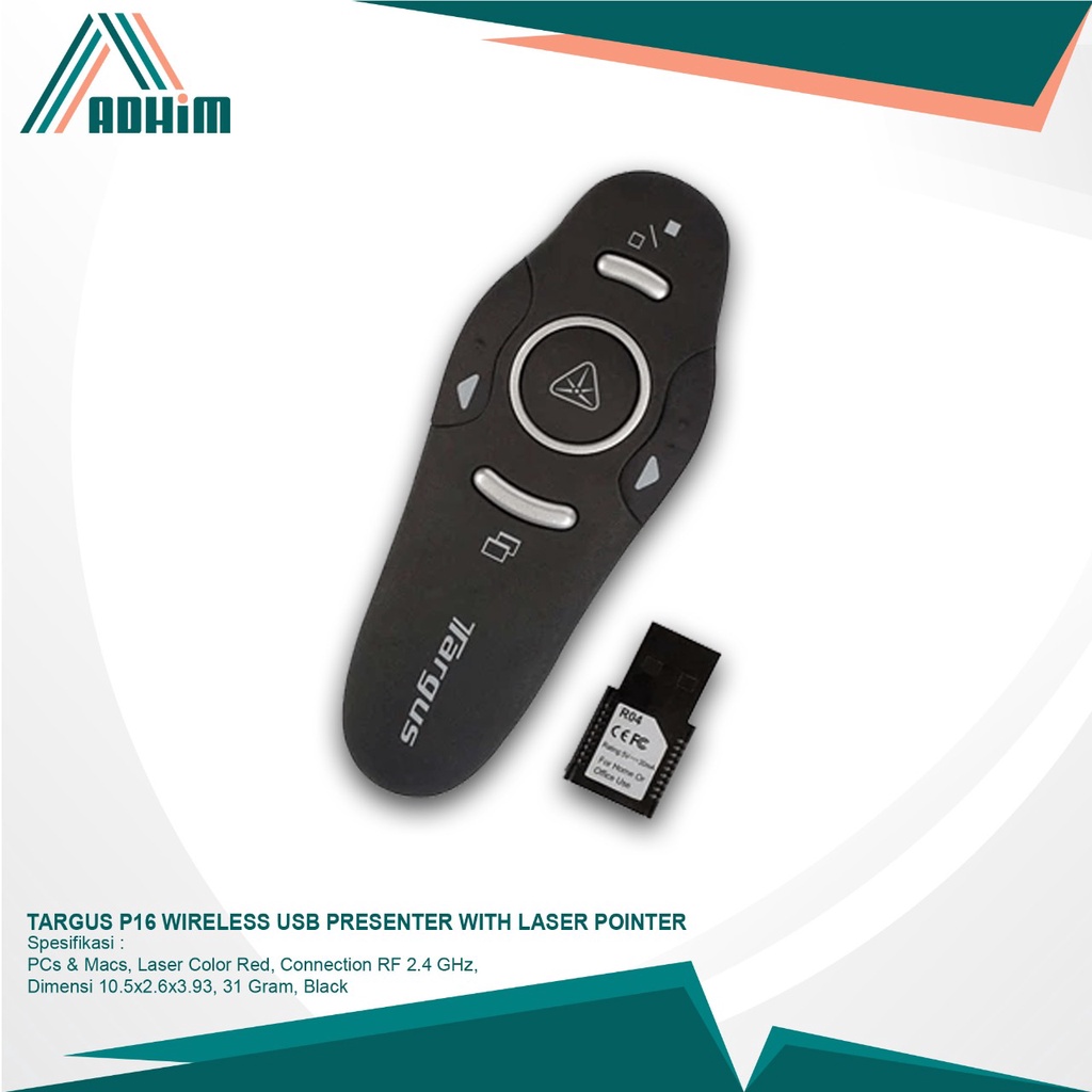 TARGUS P16 WIRELESS USB PRESENTER WITH LASER POINTER