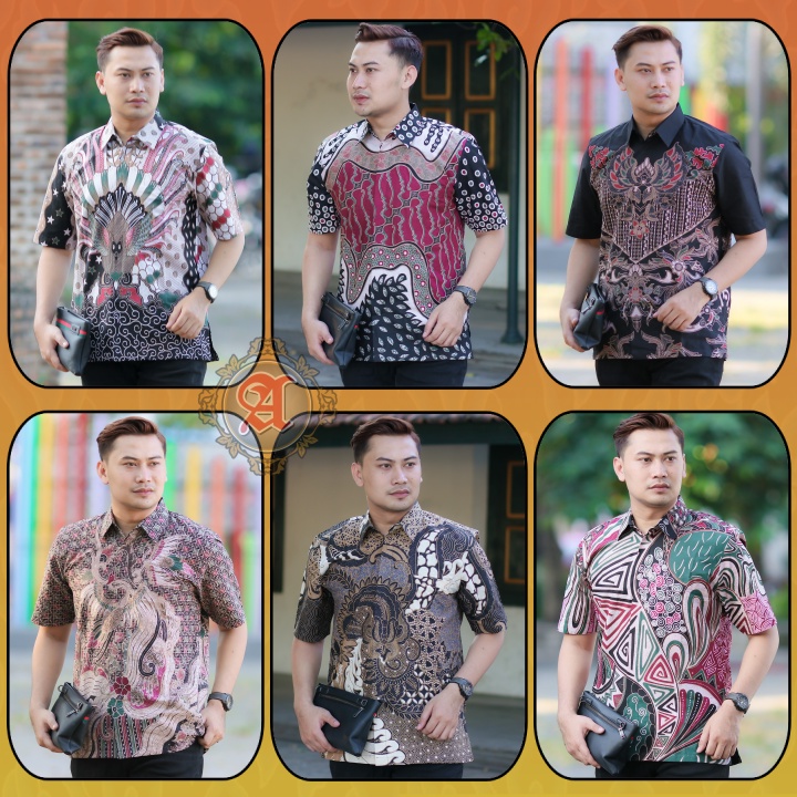 Kemeja Batik Pria Premium Lengan Pendek Baju Kerja Kantor Laki Laki  Original Full Furing PD 013