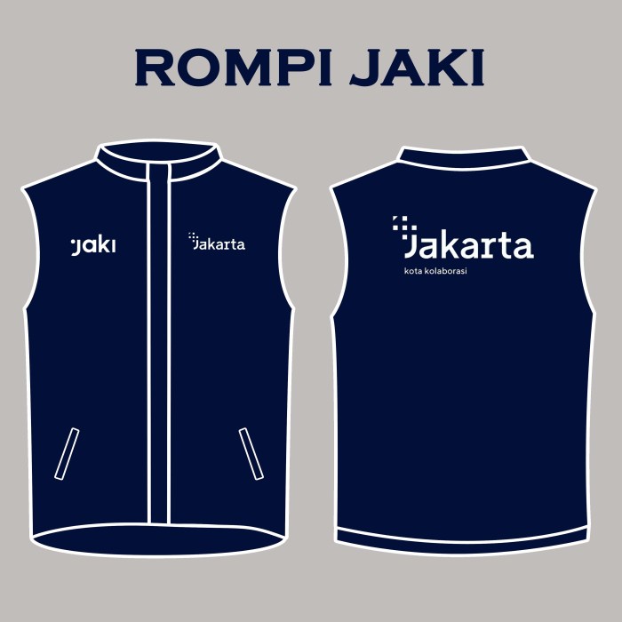 Vest Rompi Jakarta kota kolaborasi warna biru dongker - M, JAKI