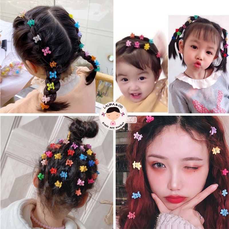 Jepit Rambut Mini Anak Korea Glossy 10pc