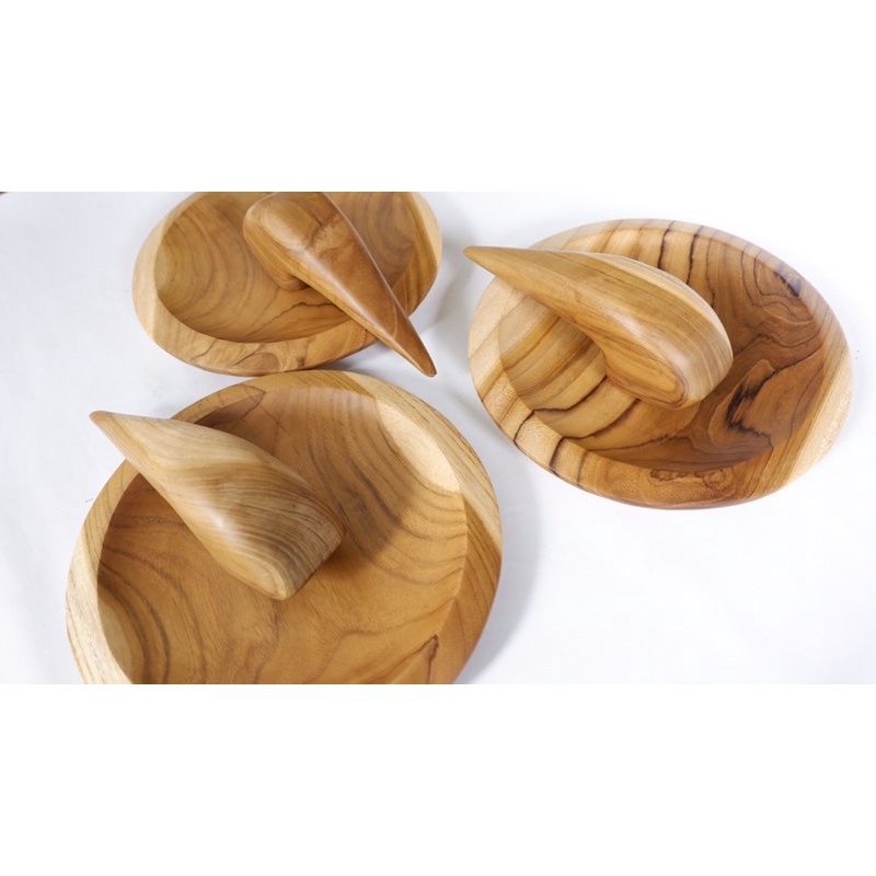 ULEKAN KAYU JATI 22CM PREMIUM | ULEKAN KAYU AREN MURAH | LUMPANG ULEK | PROPERTI FOTO | ULEKAN JATI 