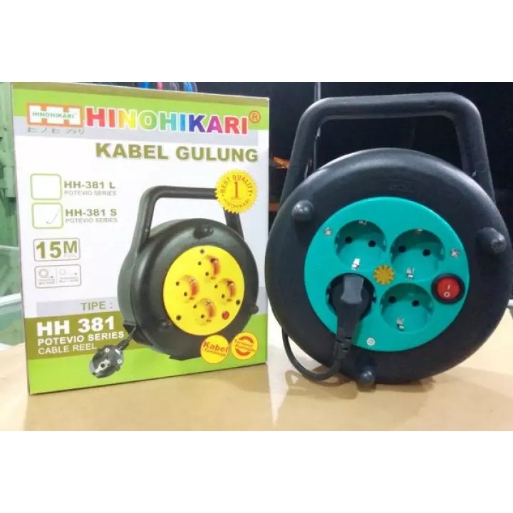 Kabel Roll 15 Meter Hinohikari 381S /  Kabel Gulung HINOHIKARI 15M+Switch - HH 381S