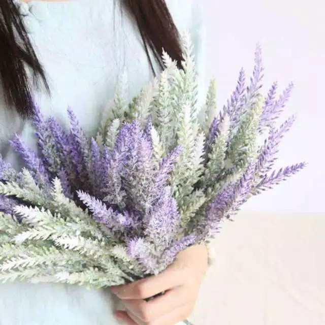  Lavender  Salju Bunga Artificial Palsu  Dekorasi Kamar 