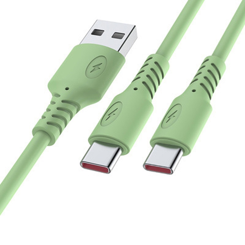 Cre 2 In 1 Kabel Data / Charger Micro USB / Type C Bahan Silikon Untuk Android