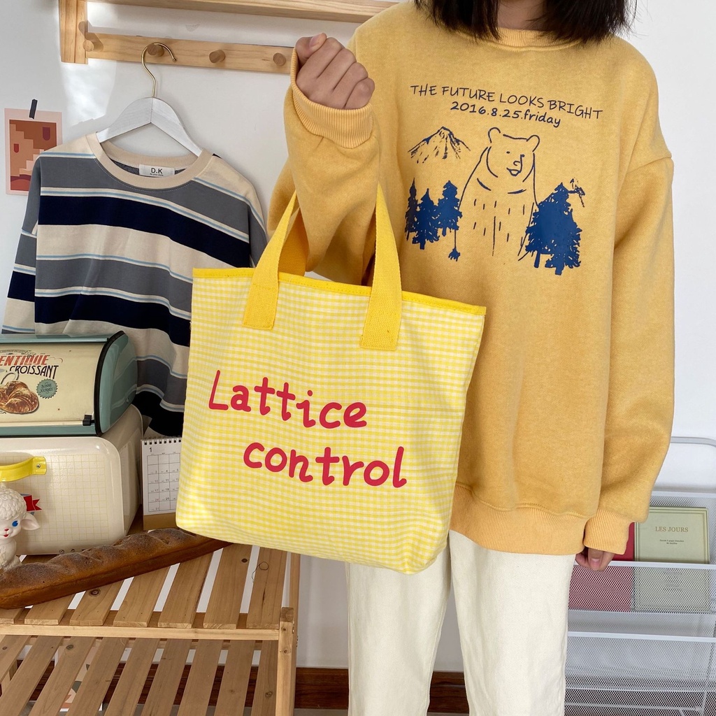 Lattice Control Totebag Tas Tote Motif kotak kotak NR