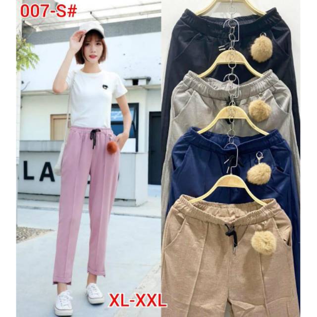 Celana wanita bahan suede import ukuran allsize fit xl-xxl