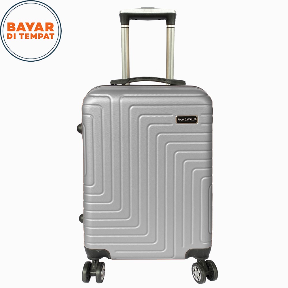 Free Shipping! Koper Fiber POLO MILANO Koper Kabin 20inch Koper Travelling Anti Pecah TC23 - Silver