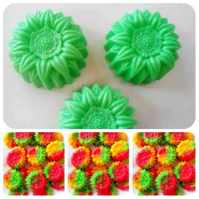 Cetakan bolu kukus puding jelly coklat putu ayu bunga matahari