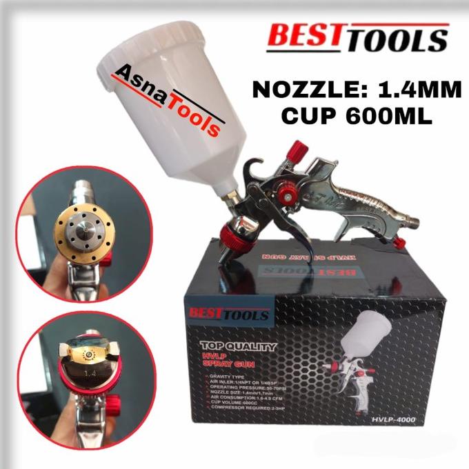 Spray gun mini HVLP 1.4mm spray gun HVLP tabung atas nozzle 1.4mm Termurah
