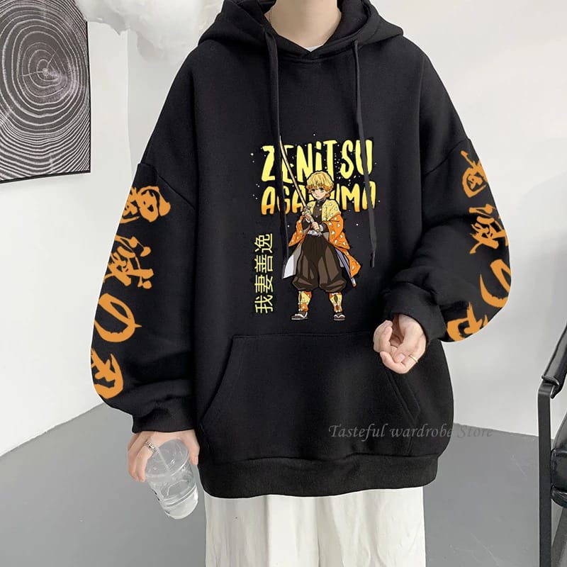 Jaket Sweater Hoodie Zenitsu Agatsuma Demon Slayer Anime Kimetsu No Yaiba Pria Wanita Hoodie Anime Demon Slayer Dewasa Cod Sweater Demon Slayer Oversize Hoodie Kimetsu No Yaiba Tanjiro Nezuko Zenitsu Hoodie Pria Oversize Tebal Anime Demon Slayer Anak Pria