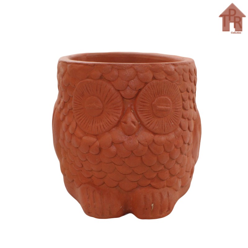 Terakota Pot Karakter Burung Hantu - OWL D18