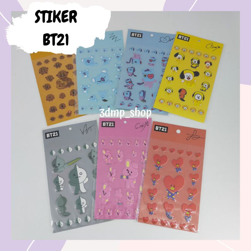 Stiker BT21 Cooky Mang Tata Van Chimmy Koya Shooky Rj