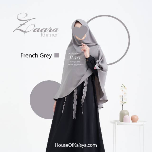 Zaara French Grey Khimar by kaisya