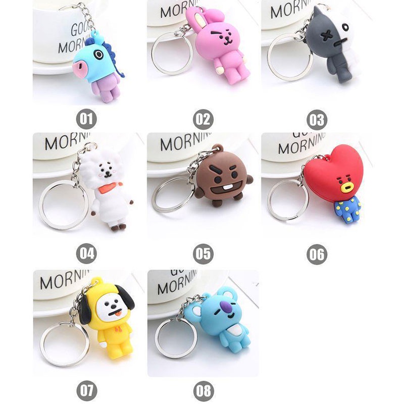 [ACKER] Gantungan Kunci BTS/BT21 Epoxy Doll Liontin untuk Mobil/Tas