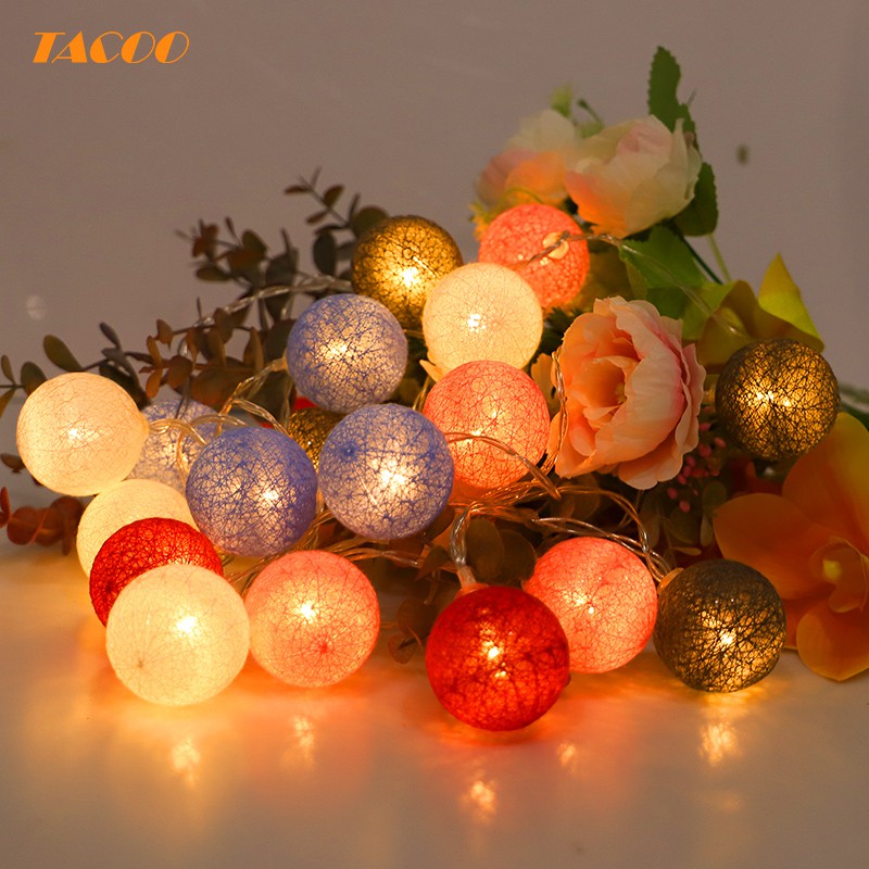 

TACOO Original Lampu Hias Bola 3M Dekorasi Kamar Tumblr LED Cotton Ball Lucu