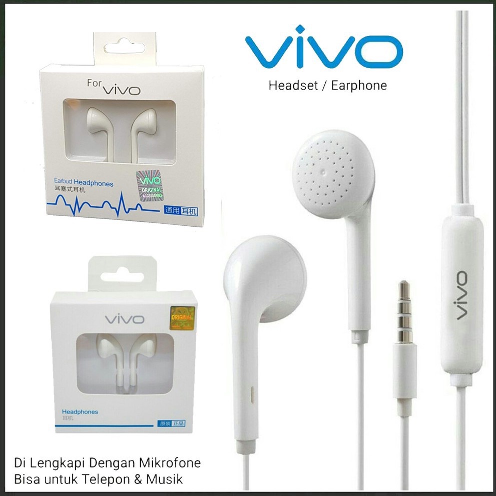 PROMO HEADSET VIVO ORIGINAL 99% + MIC / EARPHONE VIVO ORI MH133