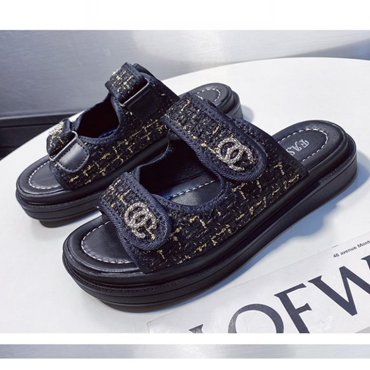 JSS 520  (SIZE 36-40) RISCE SANDAL COMFY IMPORT WANITA CEWEK PEREMPUAN JAKARTA BATAM HEELS 3CM BLACK