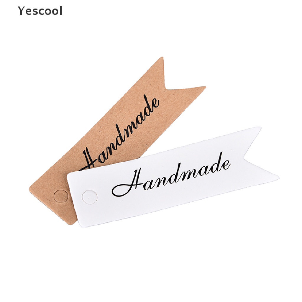 Yescool 100 Vintage Kraft Paper Tags Gift Price Craft Card Name DIY Tags Wedding Favor .