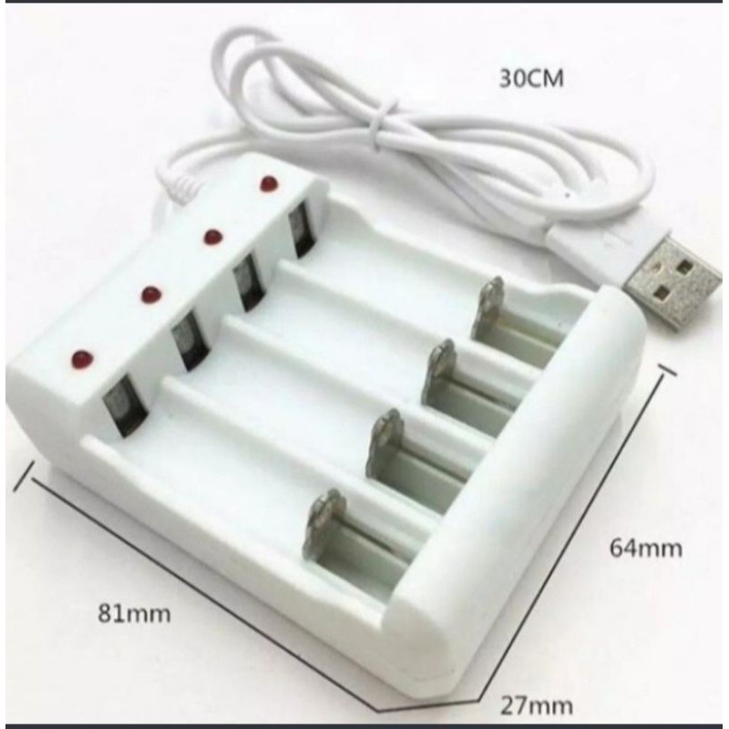 CHARGER BATERAI 5 V - 1A -DC 1,2V LUBANG 4SLOP