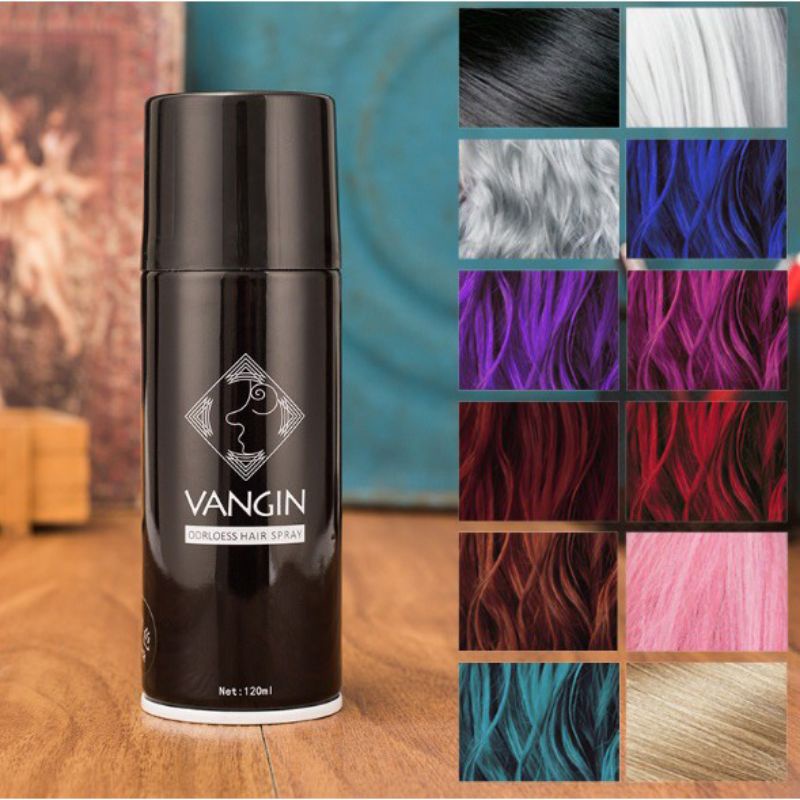 VANGIN HAIR COLOR SPRAY CAT PEWARNA RAMBUT TEMPORARY TEMPORER SEMPROT SPRAY HCS 120ML