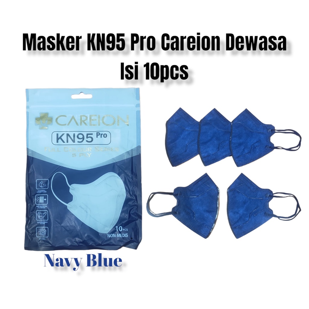 MASKER KN 95 PRO CAREION 5PLY EMBOS ISI 10PCS EARLOOP PREMIUM FACEMASK