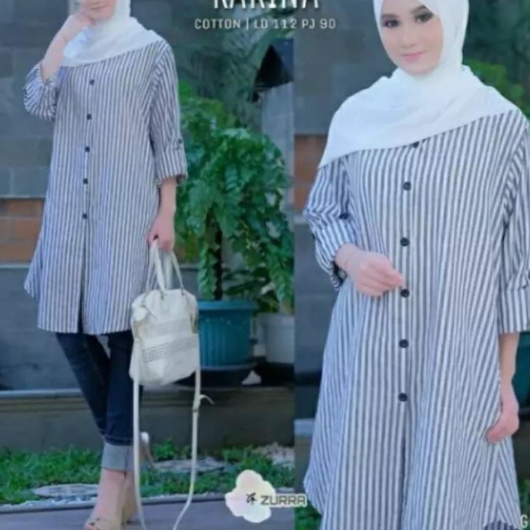 "CHN.10Jn22r" tunik kekinian tunik katun/ tunik 2021 / tunik motif salur
