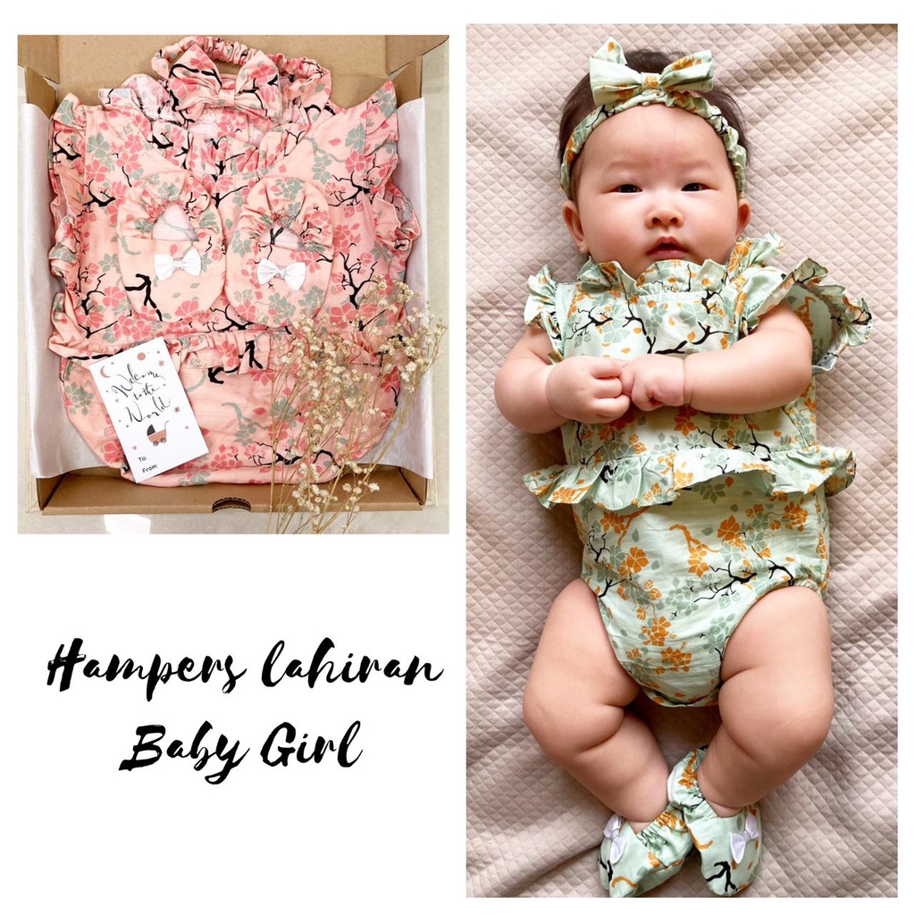 HAMPERS SAKURA / BUZZ Baju Setelan Jumper Rok Bunga Bandana Sepatu Pergi Lucu Fashion Anak Bayi Perempuan Cewek Murah