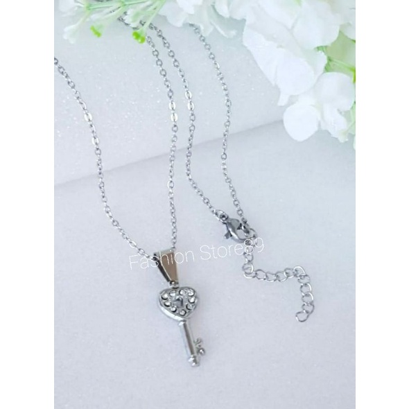 Kalung Key of love Titanium bestquality Gold Silvet Fashion Impor Antikarat dewasa anak